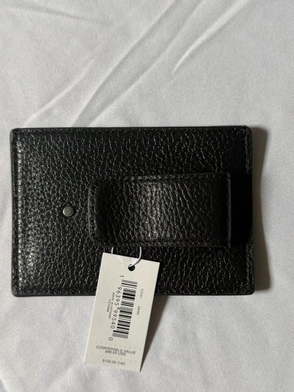 Coach Men's Card Case w/ Money Clip - Black Leather - NWT - Picture 6 of 6